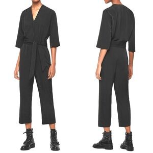 ALL SAINTS Hayley Cropped Short Sleeve Cinched Waist Jumpsuit Jumper Romper NEW